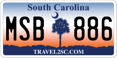 SC license plate MSB886