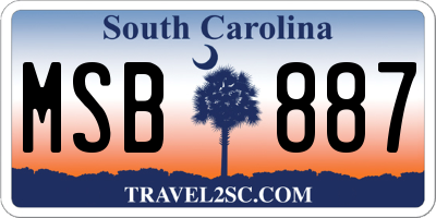 SC license plate MSB887