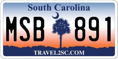 SC license plate MSB891