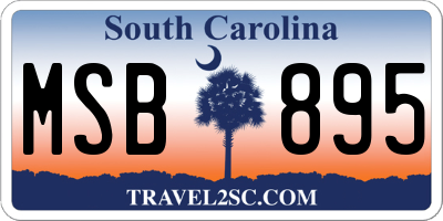 SC license plate MSB895