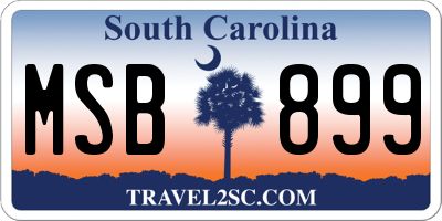 SC license plate MSB899