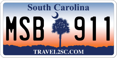 SC license plate MSB911