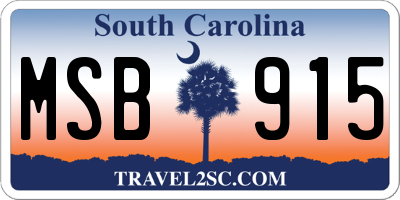 SC license plate MSB915