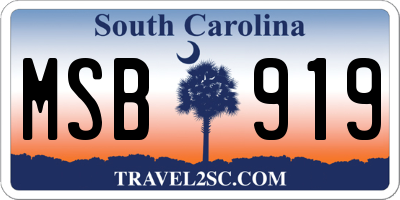 SC license plate MSB919