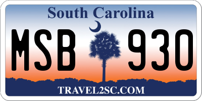 SC license plate MSB930