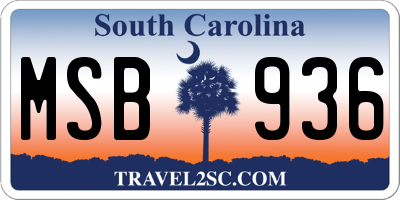 SC license plate MSB936