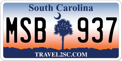 SC license plate MSB937
