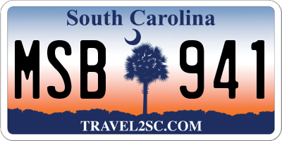 SC license plate MSB941