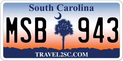 SC license plate MSB943