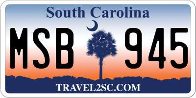 SC license plate MSB945