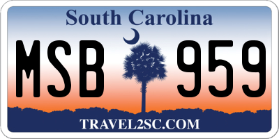 SC license plate MSB959