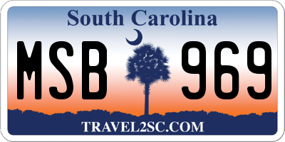 SC license plate MSB969