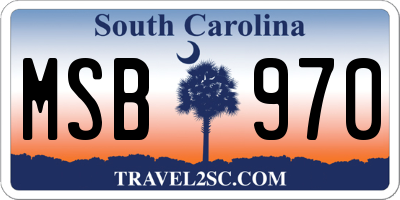 SC license plate MSB970