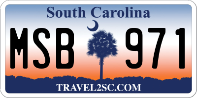 SC license plate MSB971