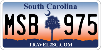 SC license plate MSB975