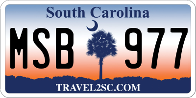 SC license plate MSB977