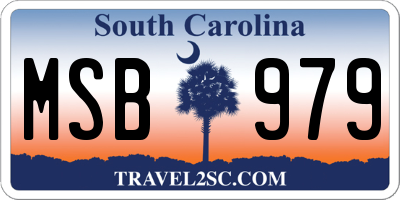 SC license plate MSB979