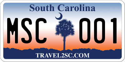 SC license plate MSC001