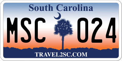 SC license plate MSC024
