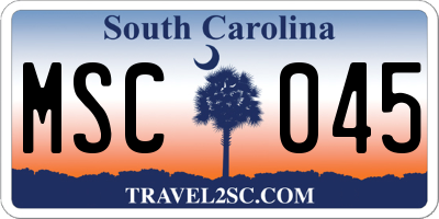 SC license plate MSC045