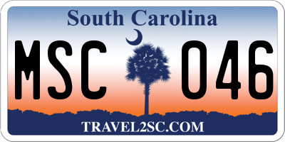 SC license plate MSC046