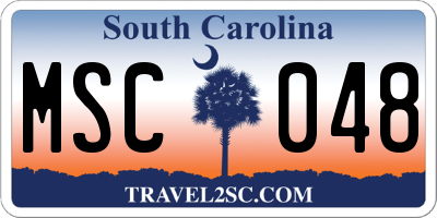 SC license plate MSC048