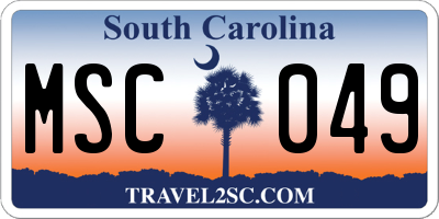 SC license plate MSC049