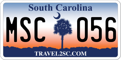 SC license plate MSC056