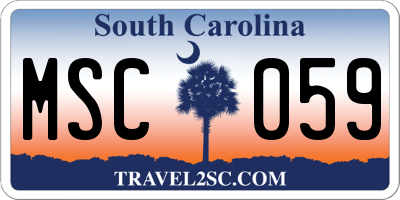 SC license plate MSC059