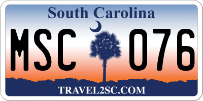 SC license plate MSC076