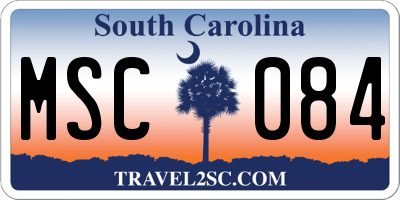 SC license plate MSC084