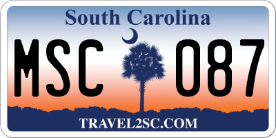SC license plate MSC087