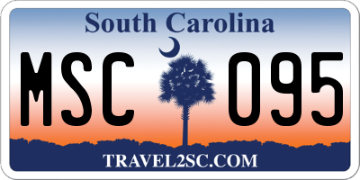 SC license plate MSC095