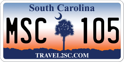 SC license plate MSC105