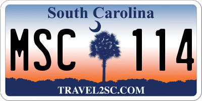 SC license plate MSC114