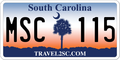 SC license plate MSC115