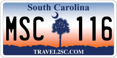 SC license plate MSC116