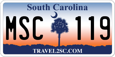 SC license plate MSC119