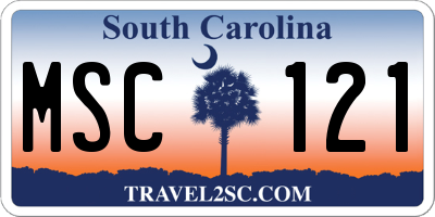 SC license plate MSC121