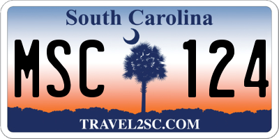 SC license plate MSC124