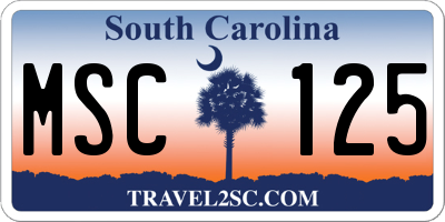 SC license plate MSC125