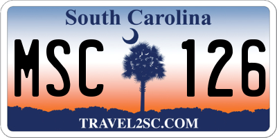 SC license plate MSC126