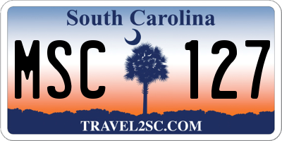 SC license plate MSC127
