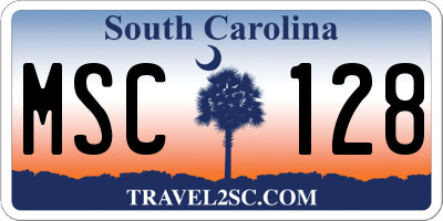 SC license plate MSC128
