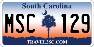 SC license plate MSC129