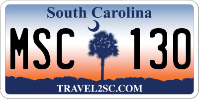SC license plate MSC130