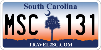 SC license plate MSC131