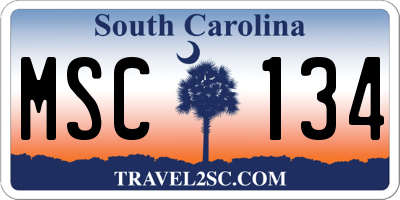 SC license plate MSC134