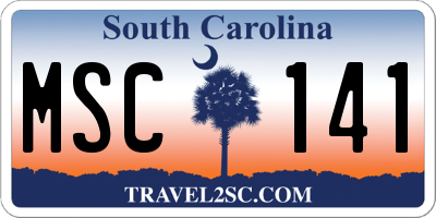 SC license plate MSC141
