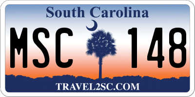 SC license plate MSC148